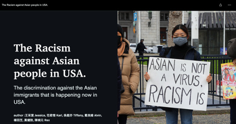 作品一、The Racism against Asian people in USA.